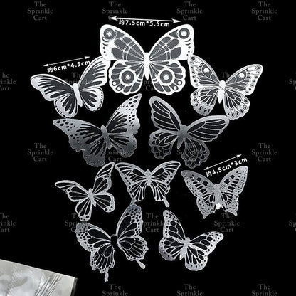 Minimalist Double Layer Butterfly Embossed PVC Stamp Cake Topper Decoration TSC