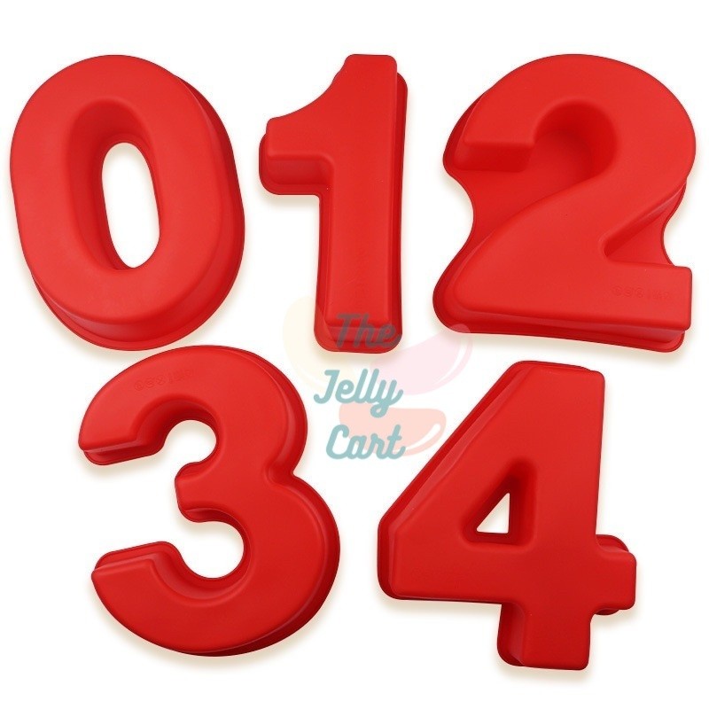 0-9 Set of 10pcs Silicone Number Molder 10inches Number Cake Large Birthday Decoration