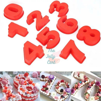 0-9 Set of 10pcs Silicone Number Molder 10inches Number Cake Large Birthday Decoration