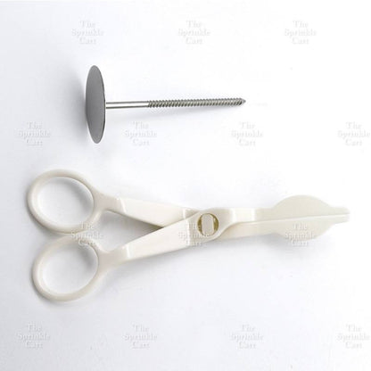 Flower Nail and Scissors Set for Baking Piping Buttercream Icing Decorating Tool TSC
