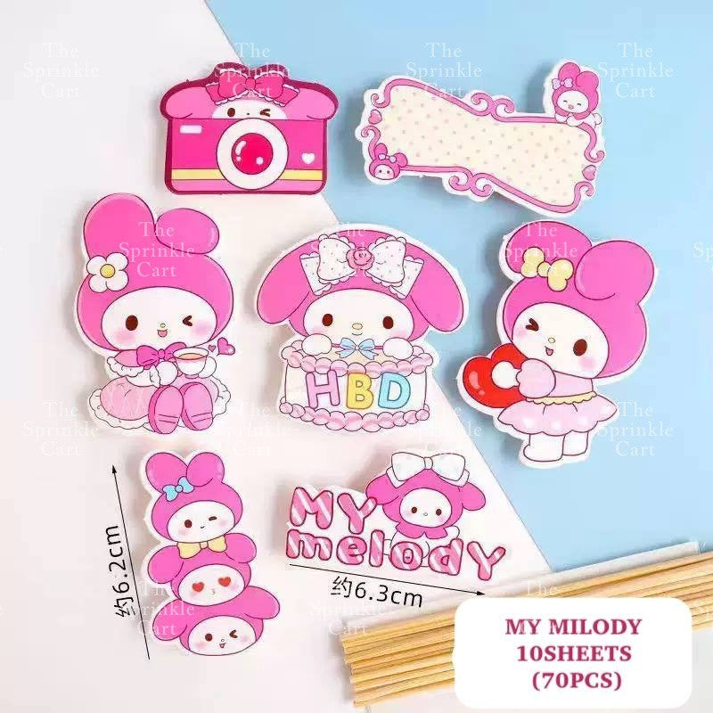 Sanlio Character Toy Cake Topper Souvenir DIY Kulomi Milody Cinnamonrol Decoration TSC