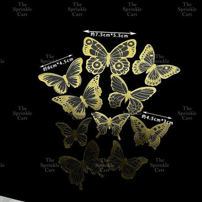 Minimalist Double Layer Butterfly Embossed PVC Stamp Cake Topper Decoration TSC