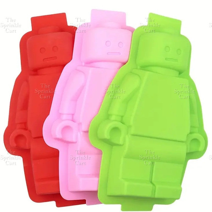 Lei-go Man Bricks Silicone Molder Fondant Baking Cake Chocolate DIY Decoration Robot Resin Mould