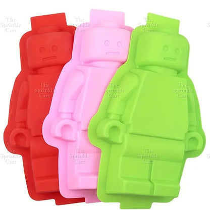 Lei-go Man Bricks Silicone Molder Fondant Baking Cake Chocolate DIY Decoration Robot Resin Mould