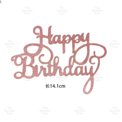 Glitter Paper Happy Birthday Love Cake Topper Party Supplies  Decor TSC
