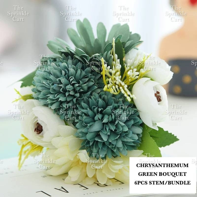 Rustic Bouquet Silk Peony Artificial Flowers Wedding Decoration Cake Decoration TSC