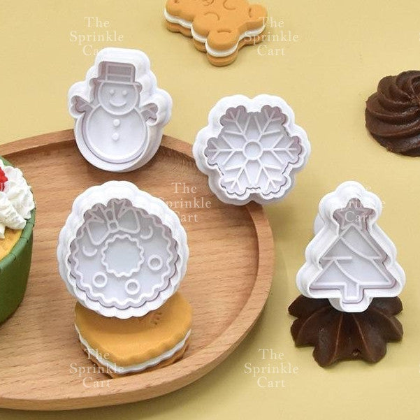 Merry Christmas Leaves Fondant Cutter Gingerbread Cookie Cutter Plastic DIY Lettering Pasko Cutter