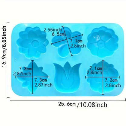 Flower Theme Silicone  Chocolate Fondant Molder Resin Cake Jelly Baking Supply Decoration