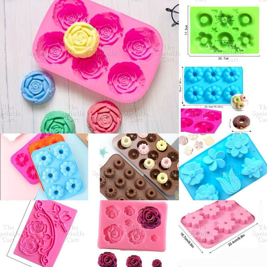 Flower Theme Silicone  Chocolate Fondant Molder Resin Cake Jelly Baking Supply Decoration