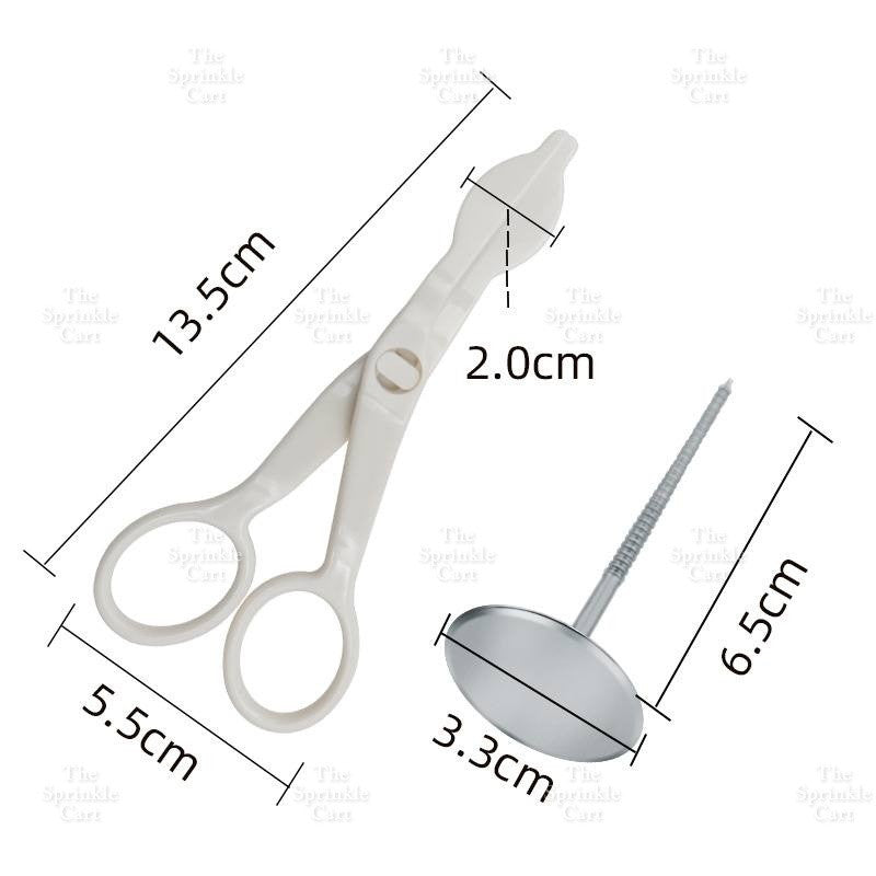 Flower Nail and Scissors Set for Baking Piping Buttercream Icing Decorating Tool TSC