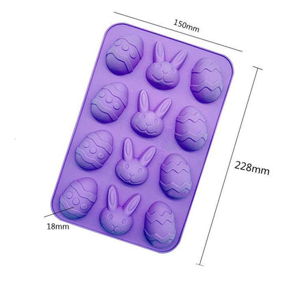 Easter Egg Bunny theme Silicone Mould Fondant Chocolate Cake Crafting Jelly Bakeware Tool TSC