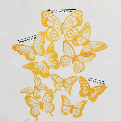 Minimalist Double Layer Butterfly Embossed PVC Stamp Cake Topper Decoration TSC