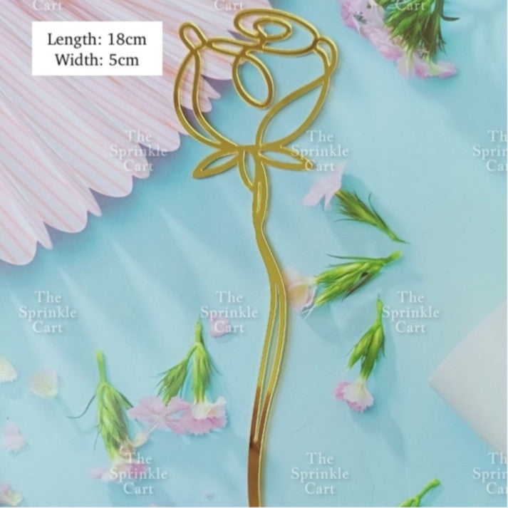 Minimalist Acrylic Flower / Face Girl Birthday Wedding Cake Decoration
