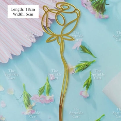 Minimalist Acrylic Flower / Face Girl Birthday Wedding Cake Decoration