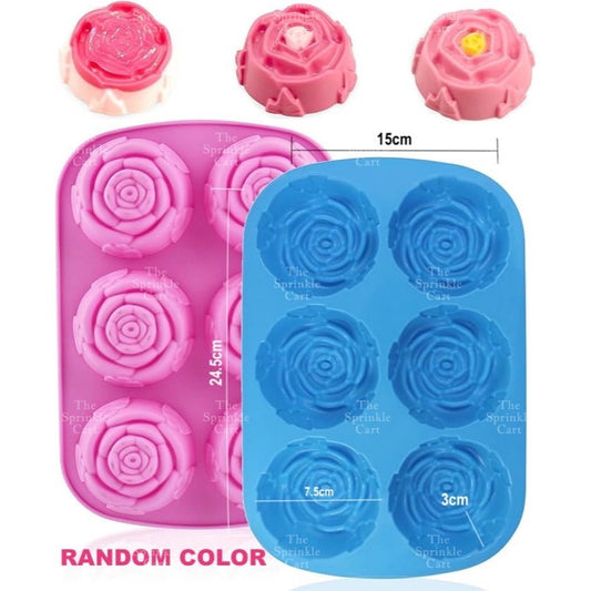 Flower Bloom Silicone Molder Chocolate Rose Molder 6 flower Mold Cake Decoration Soap Molder
