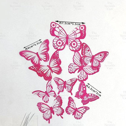 Minimalist Double Layer Butterfly Embossed PVC Stamp Cake Topper Decoration TSC