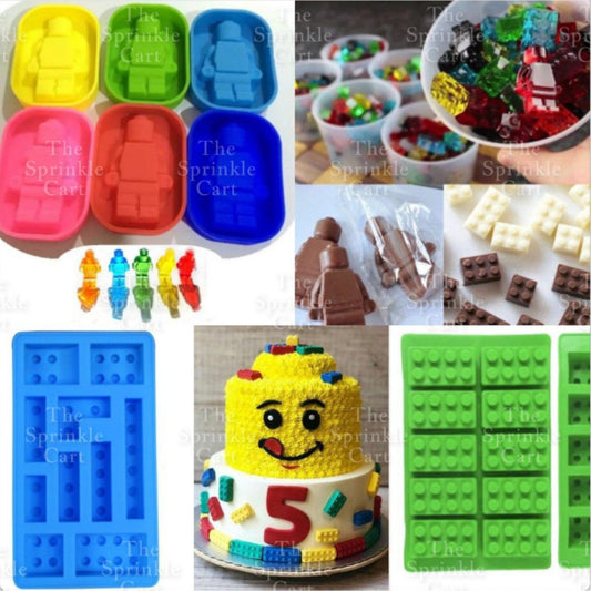 Lei-go Man Bricks Silicone Molder Fondant Baking Cake Chocolate DIY Decoration Robot Resin Mould