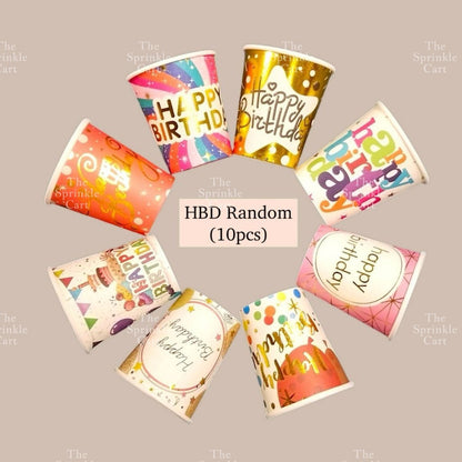 10pcs Disposable Tableware Metallic Colorful Drinking Cups Birthday Party Supplies TSC
