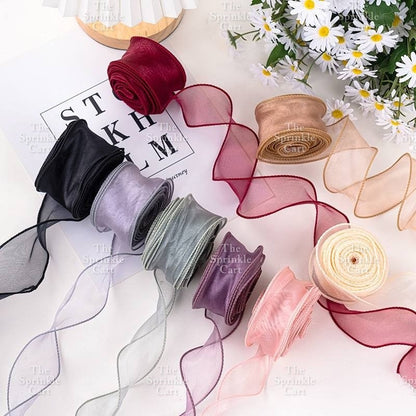 Fishtail Ribbon Wave Net Yarn Mermaid Tail for DIY Flower Bouquet TSC