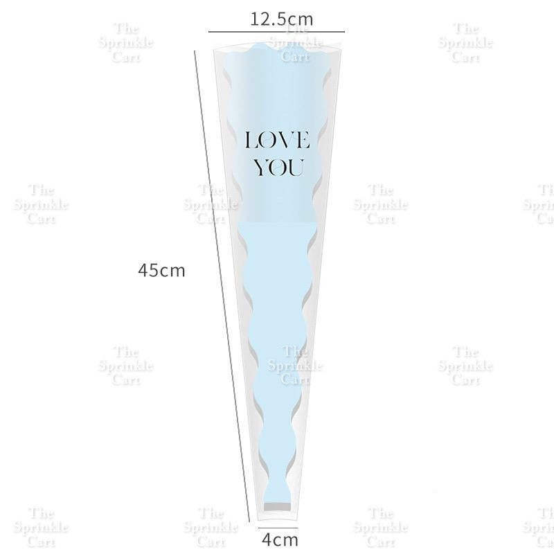 50pcs Transparent Creative Single Mermaid and Gold-edge OPP Flower Wrapper TSC