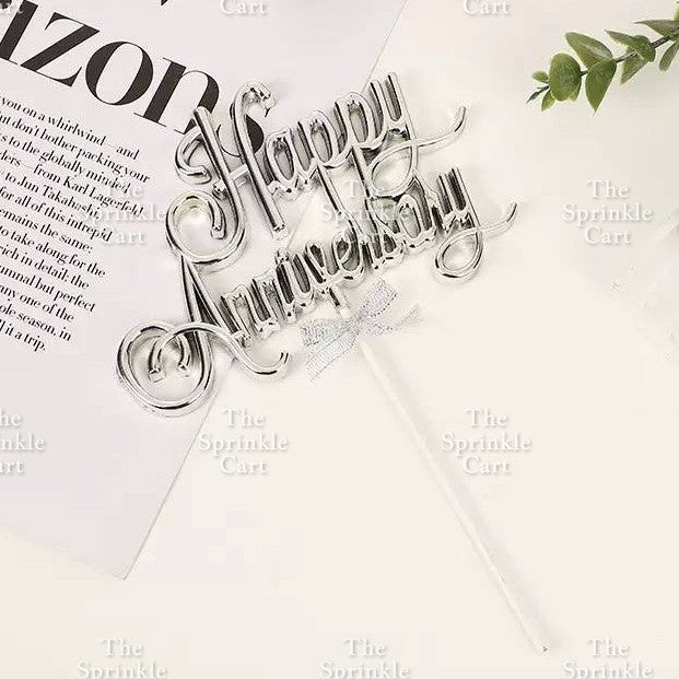 3D Happy Birthday with Bow Cake Topper Birthday Party Decoration TSC