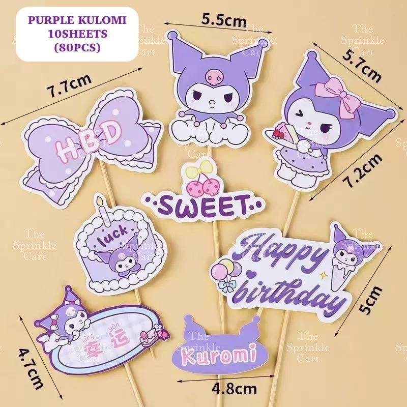 Sanlio Character Toy Cake Topper Souvenir DIY Kulomi Milody Cinnamonrol Decoration TSC