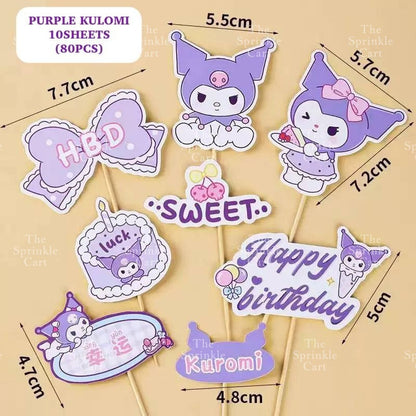 Sanlio Character Toy Cake Topper Souvenir DIY Kulomi Milody Cinnamonrol Decoration TSC