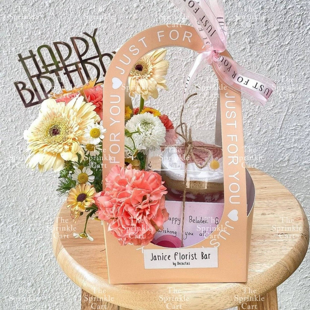 Flower Paper Basket Holder for Floral Arrangement  DIY Gift Bouquet TSC