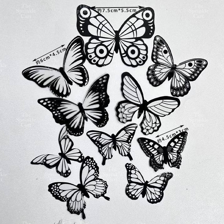 Minimalist Double Layer Butterfly Embossed PVC Stamp Cake Topper Decoration TSC