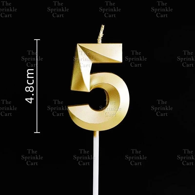 Number Candle for Birthday Cake Decor Party Supplies Gold 0-9