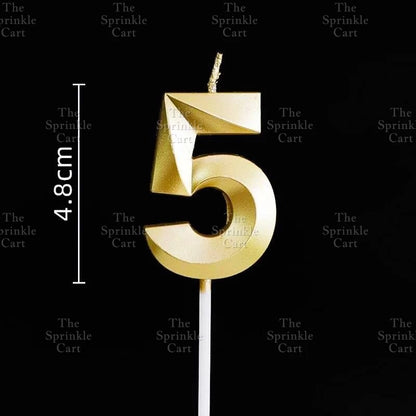 Number Candle for Birthday Cake Decor Party Supplies Gold 0-9