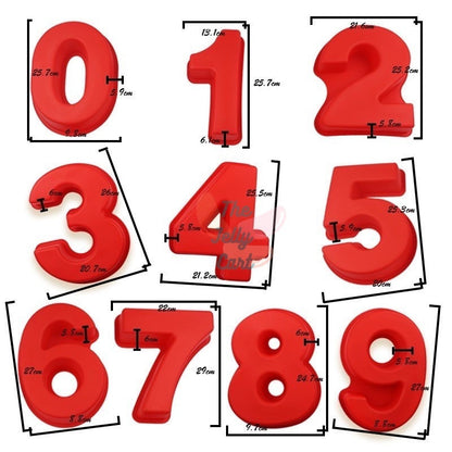 0-9 Set of 10pcs Silicone Number Molder 10inches Number Cake Large Birthday Decoration