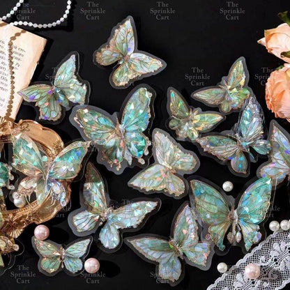20pcs Set Laser Butterfly Decor DIY Fantasy PET Cake Topper Decoration TSC