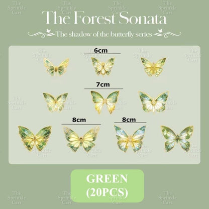20pcs Set Laser Butterfly Decor DIY Fantasy PET Cake Topper Decoration TSC