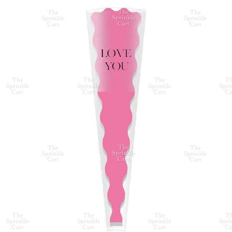 50pcs Transparent Creative Single Mermaid and Gold-edge OPP Flower Wrapper TSC