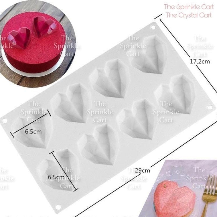 Diamond Heart Molder Geometric Heart Half Sphere Molder Semi Round Semi Circle Chocolate Molder