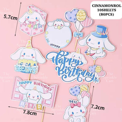 Sanlio Character Toy Cake Topper Souvenir DIY Kulomi Milody Cinnamonrol Decoration TSC