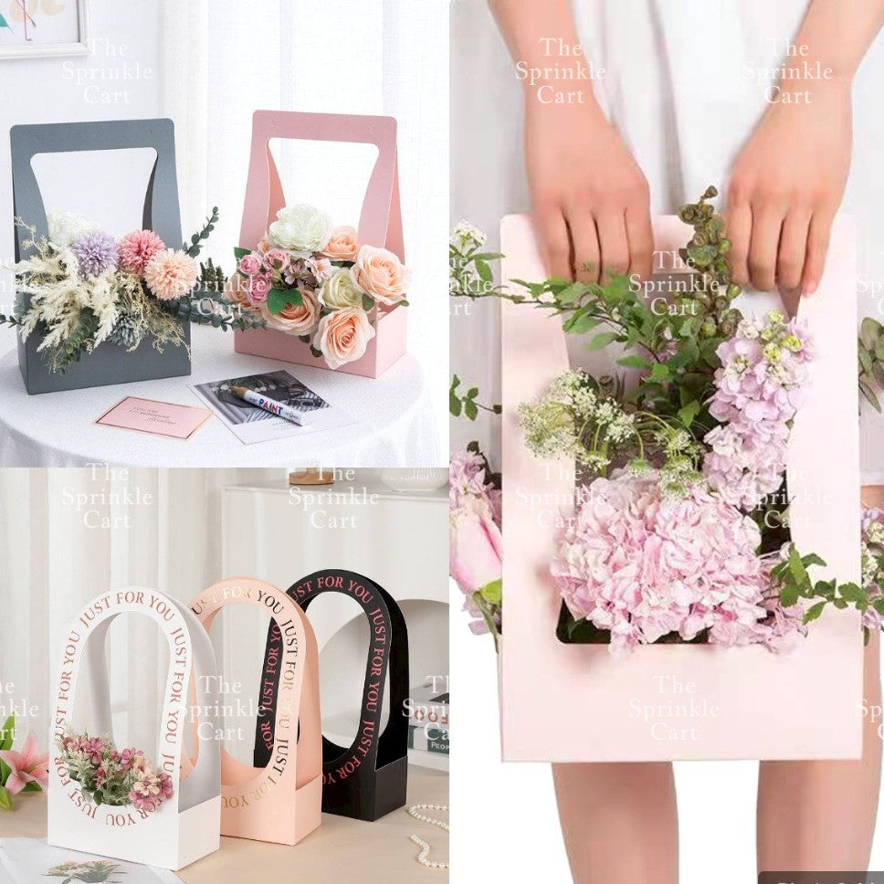 Flower Paper Basket Holder for Floral Arrangement  DIY Gift Bouquet TSC
