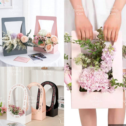 Flower Paper Basket Holder for Floral Arrangement  DIY Gift Bouquet TSC
