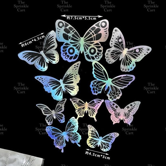 Minimalist Double Layer Butterfly Embossed PVC Stamp Cake Topper Decoration TSC