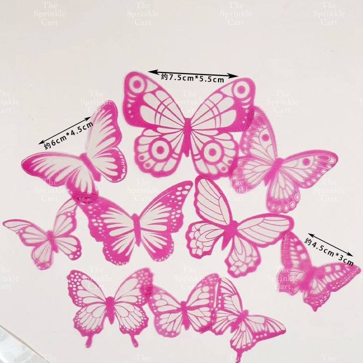 Minimalist Double Layer Butterfly Embossed PVC Stamp Cake Topper Decoration TSC
