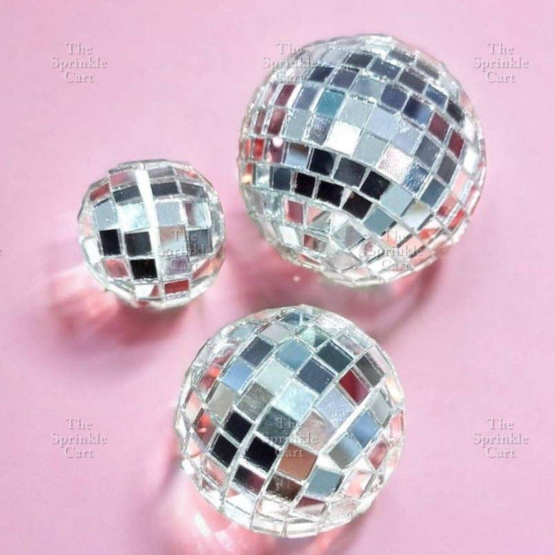 Shiny Mirror Disco Ball Cake Topper & Christmas Tree Decoration DIY Party Supplies TSC
