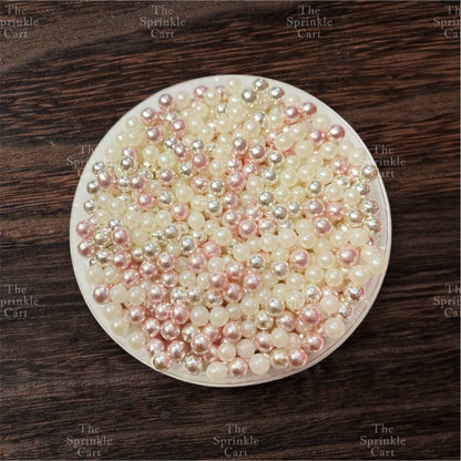 Edible Sprinkle Dragees Luxe Series Metallic Gold Rosegold Matte Pastel 50grams Decoration