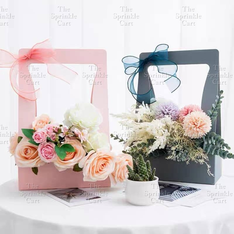 1pc Flower Basket Paper Holder for Floral Arrangement DIY Gift Bouquet TSC