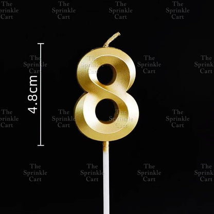 Number Candle for Birthday Cake Decor Party Supplies Gold 0-9