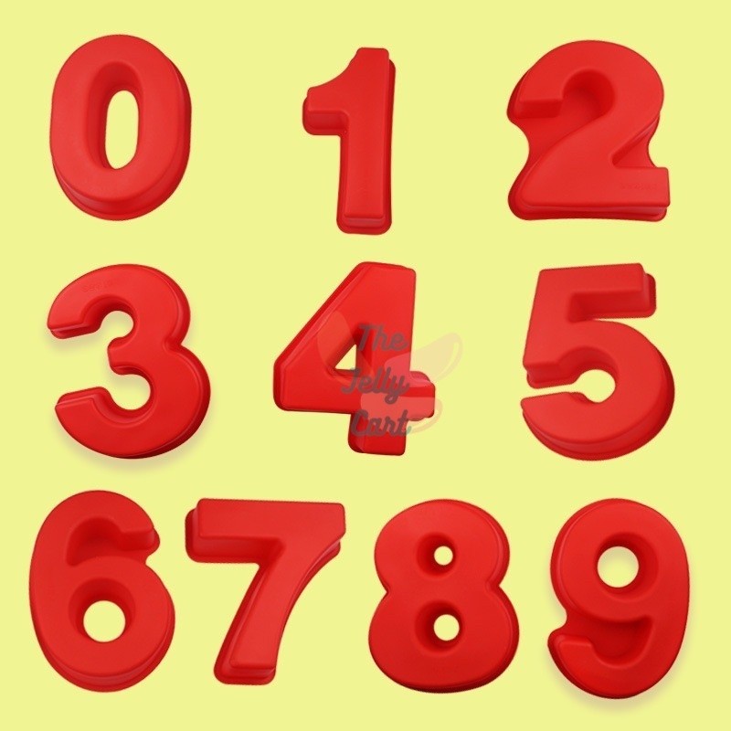 0-9 Set of 10pcs Silicone Number Molder 10inches Number Cake Large Birthday Decoration