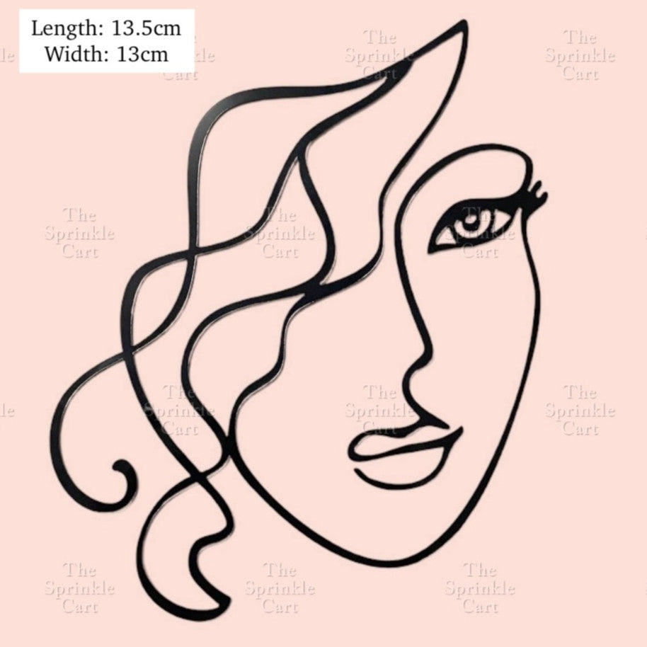 Minimalist Acrylic Flower / Face Girl Birthday Wedding Cake Decoration