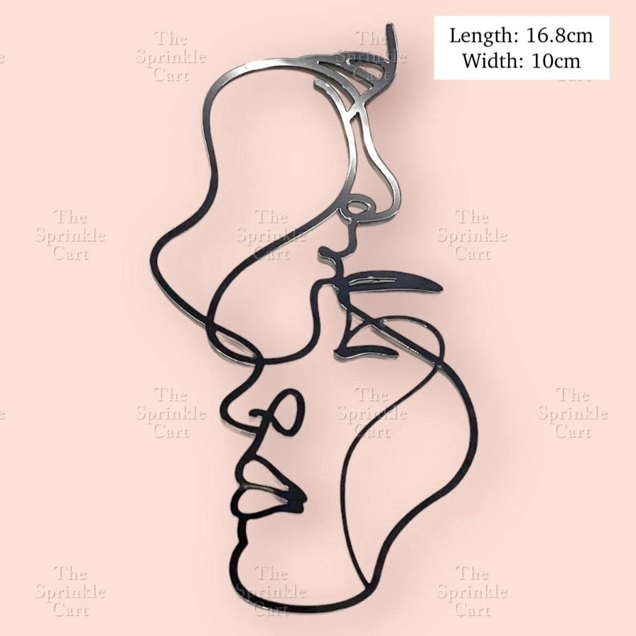 Minimalist Acrylic Flower / Face Girl Birthday Wedding Cake Decoration