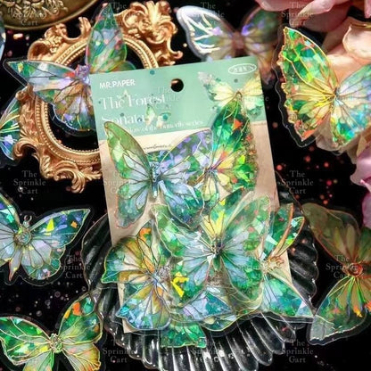 20pcs Set Laser Butterfly Decor DIY Fantasy PET Cake Topper Decoration TSC