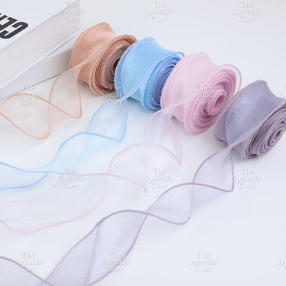 Fishtail Ribbon Wave Net Yarn Mermaid Tail for DIY Flower Bouquet TSC